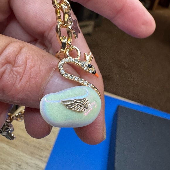 Betsey Johnson Gold Charm Necklace with Cat and Wing Pendants - Picture 2 of 12